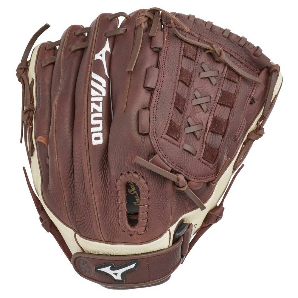 Mens Mizuno Franchise Series Slowpitch 12.5" Softball Gloves Coffee/Silver Philippines (ZHUOPX178)